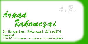 arpad rakonczai business card